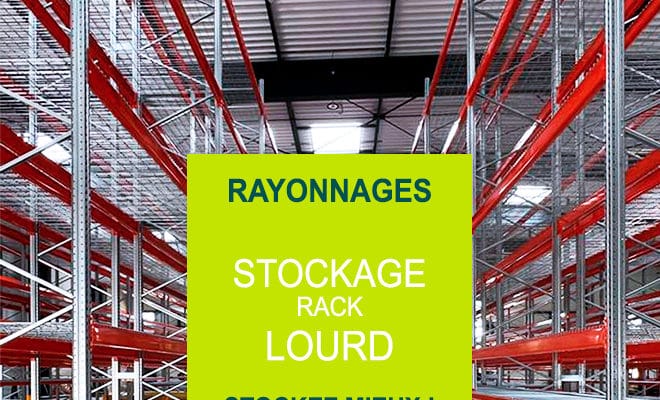 Rayonnage métallique pour stockage sur rack lourd