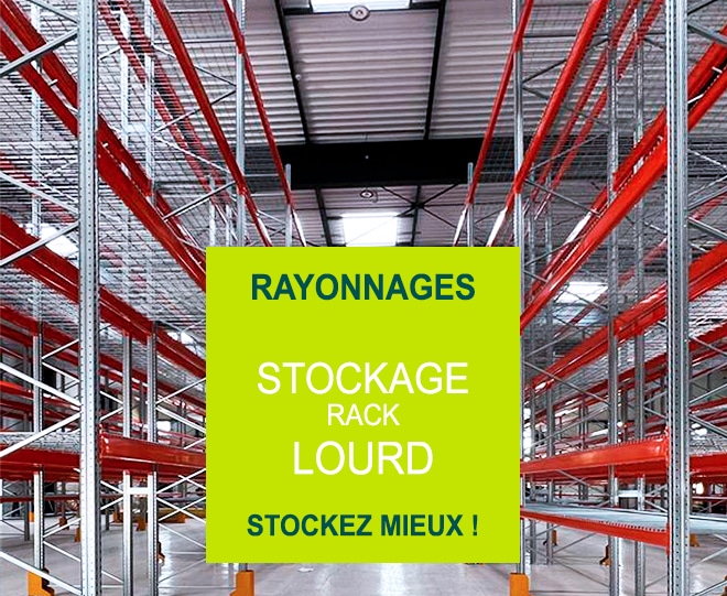 Rayonnage métallique pour stockage sur rack lourd