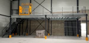 Mezzanine de stockage pour facilité les accès à votre production viticole.