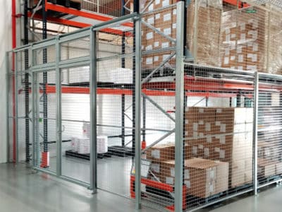 Cloisons grillagées sécurité de produits sensibles