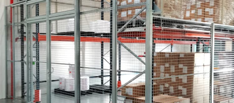 Cloisons grillagées sécurité de produits sensibles
