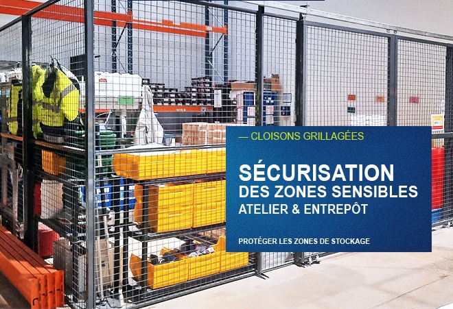 Cloison grillagées sécurité entrepôt br Équipement Cloison grillagées sécurité entrepôt